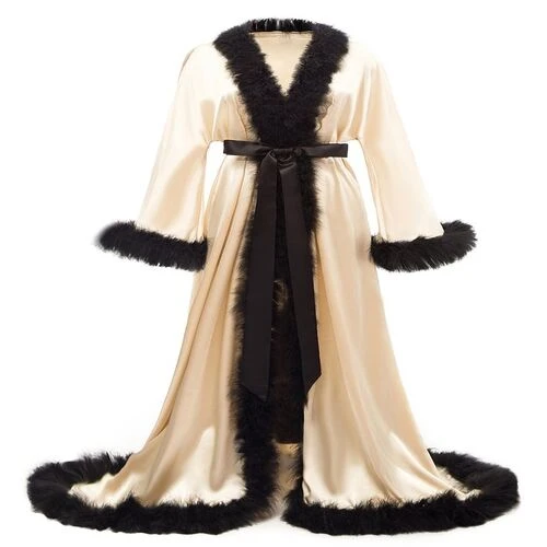 Satin Feather Robe